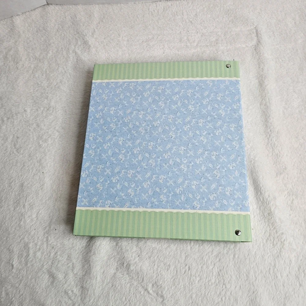 🖤HALLMARK FIRST YEAR RINGED BINDER BABY BOOK  BLUE AND GREEN MIB